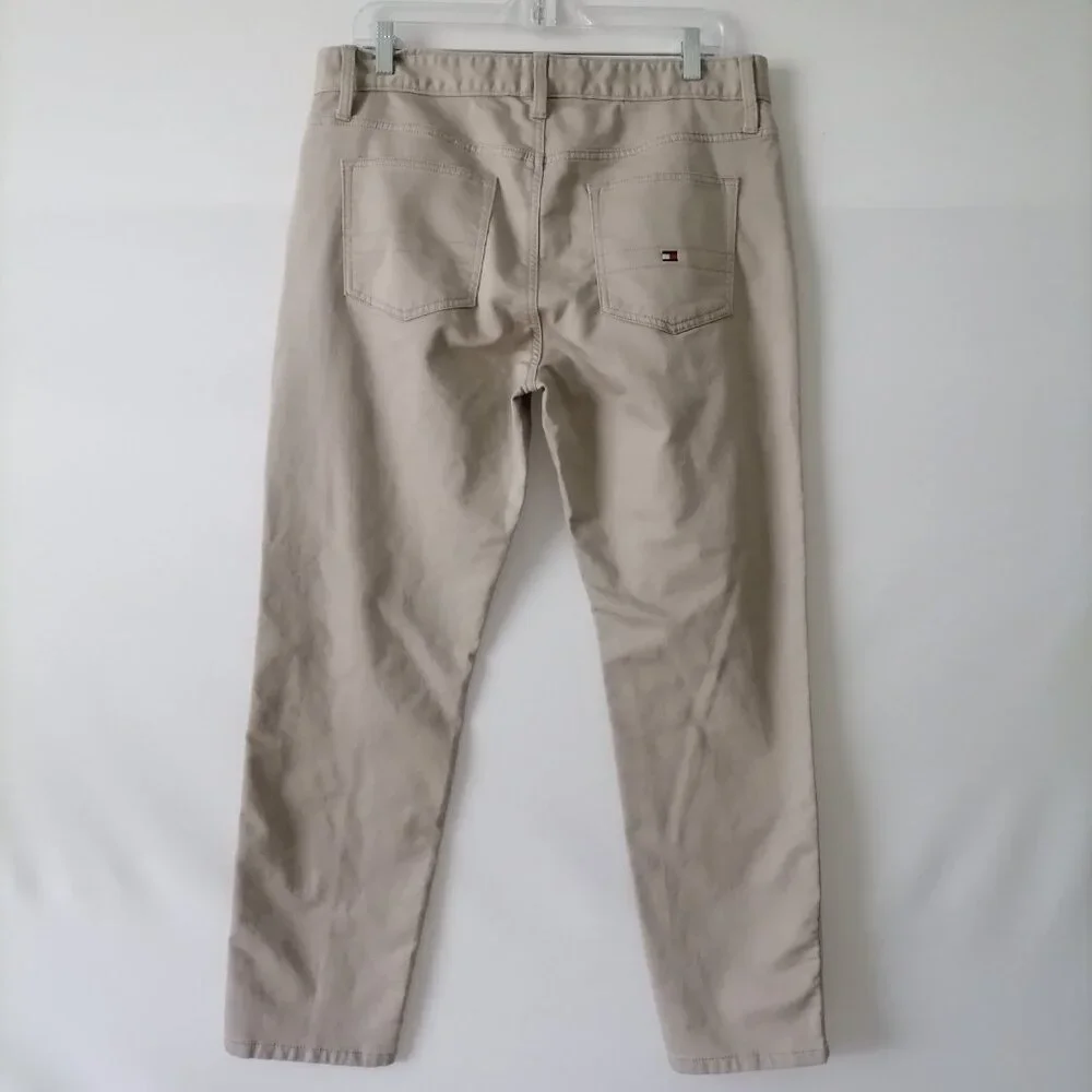 Tommy Hilfiger Mens Tan Beige Mid Rise Straight Leg Ankle Jeans Size 36X30